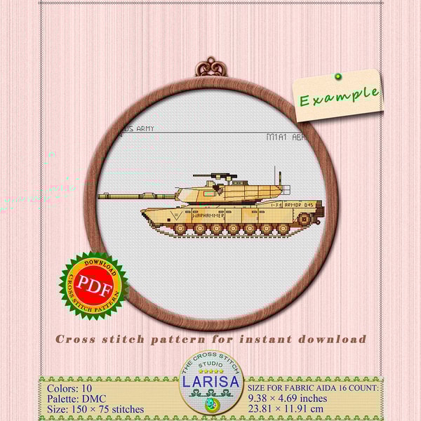 Desert camouflage cross stitch pattern