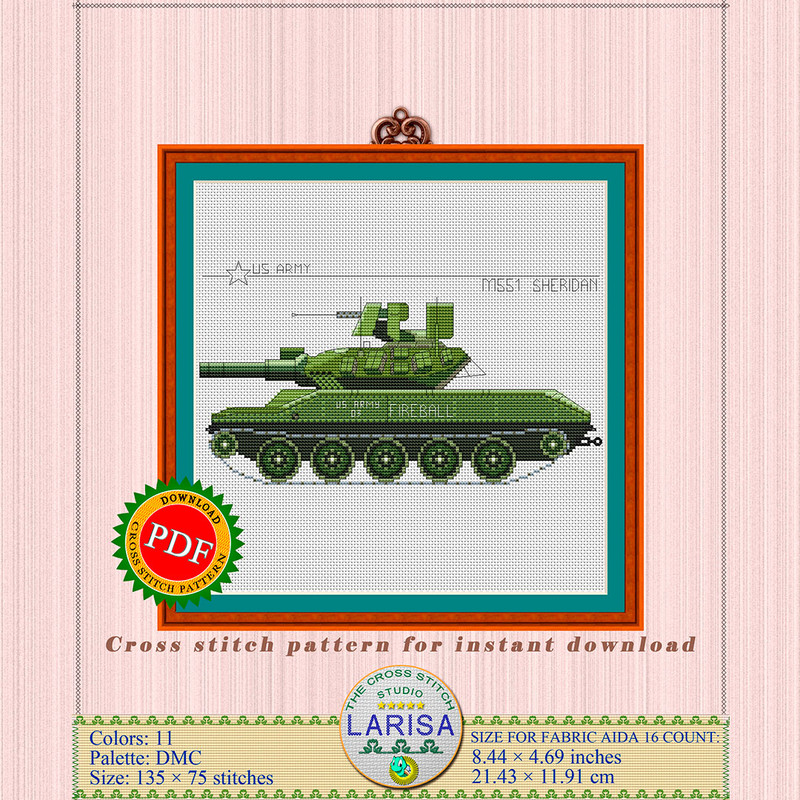 Cross stitch pattern M551 Sheridan 'Fireball'