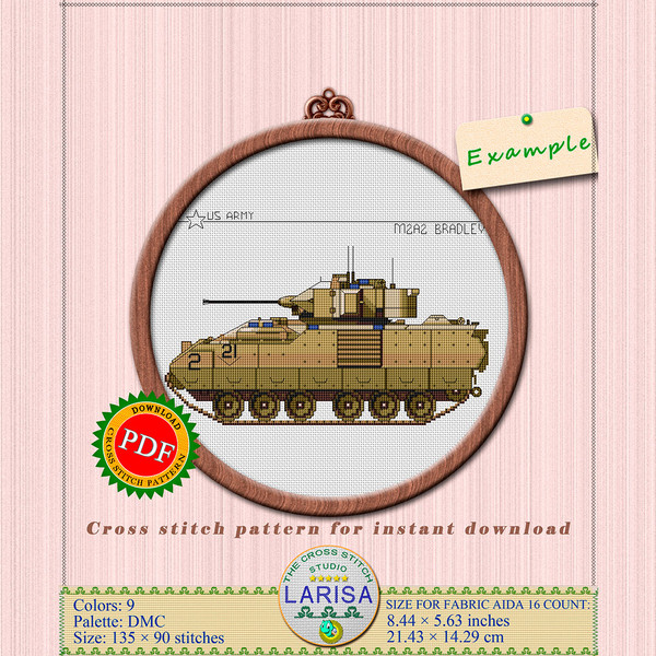 M2A2 Bradley tank side view pattern