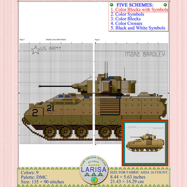 American M2A2 Bradley IFV stitch chart