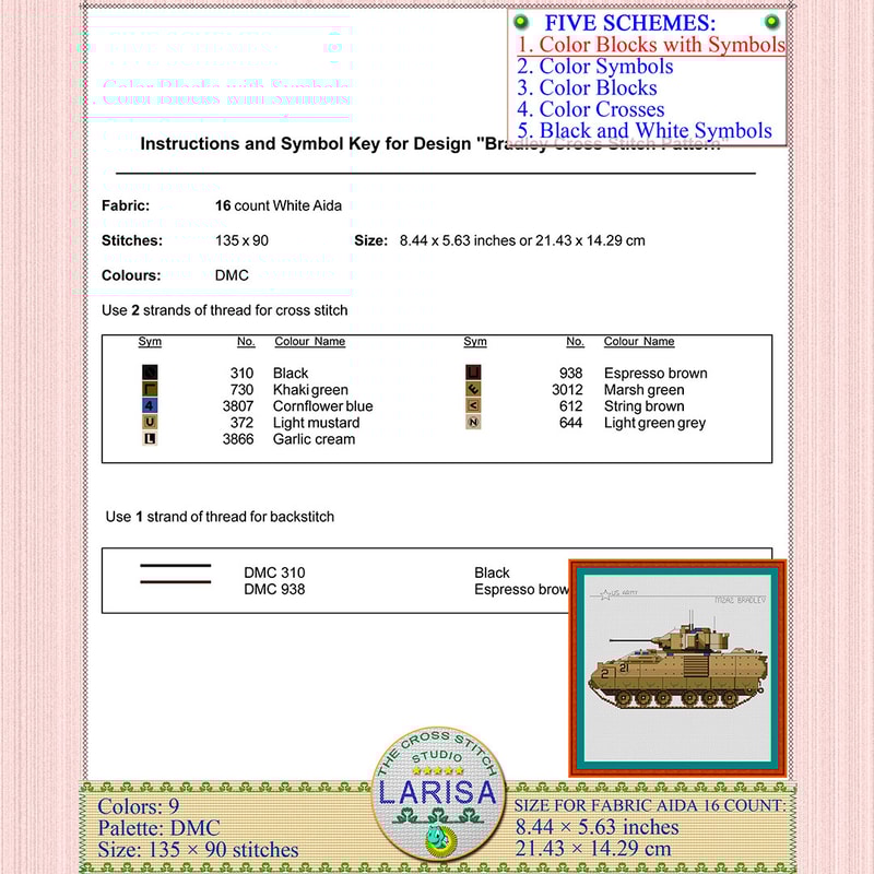 Embroidery art M2A2 Bradley military