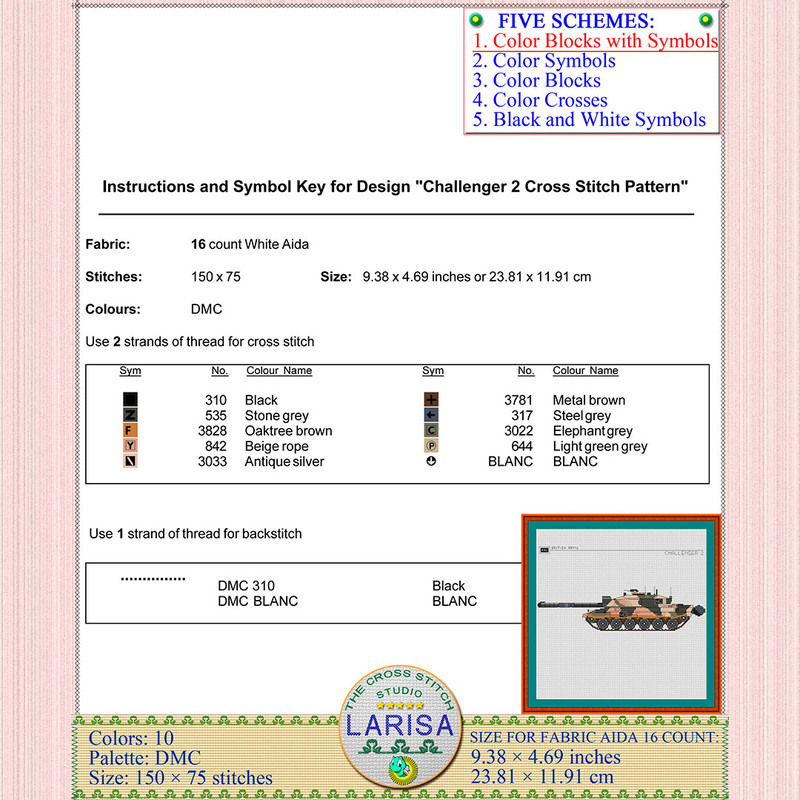 Stitching pattern featuring 2nd RTR Challenger 2