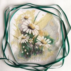 Chamomiles cross stitch pattern / daisies flower cross stitch chart / cross stitch pattern flowers / watercolor pattern