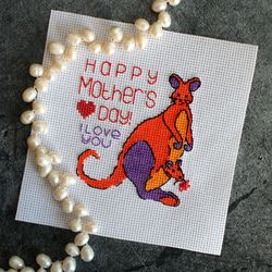 Mother's Day cross stitch pattern PDF, easy and quick cross stitch pattern for beginners, DIY gift Idea for Mom
