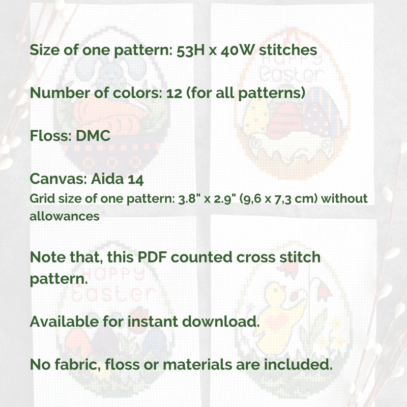 Easter cross stitch pattern PDF 8png