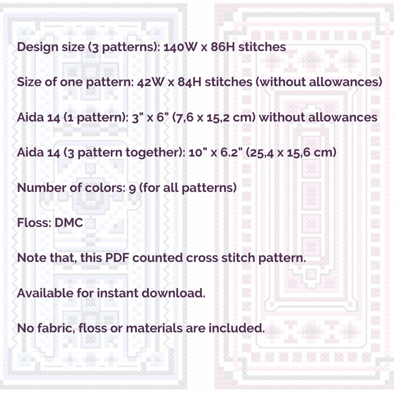 cross stitch pattern bookmarks 4png