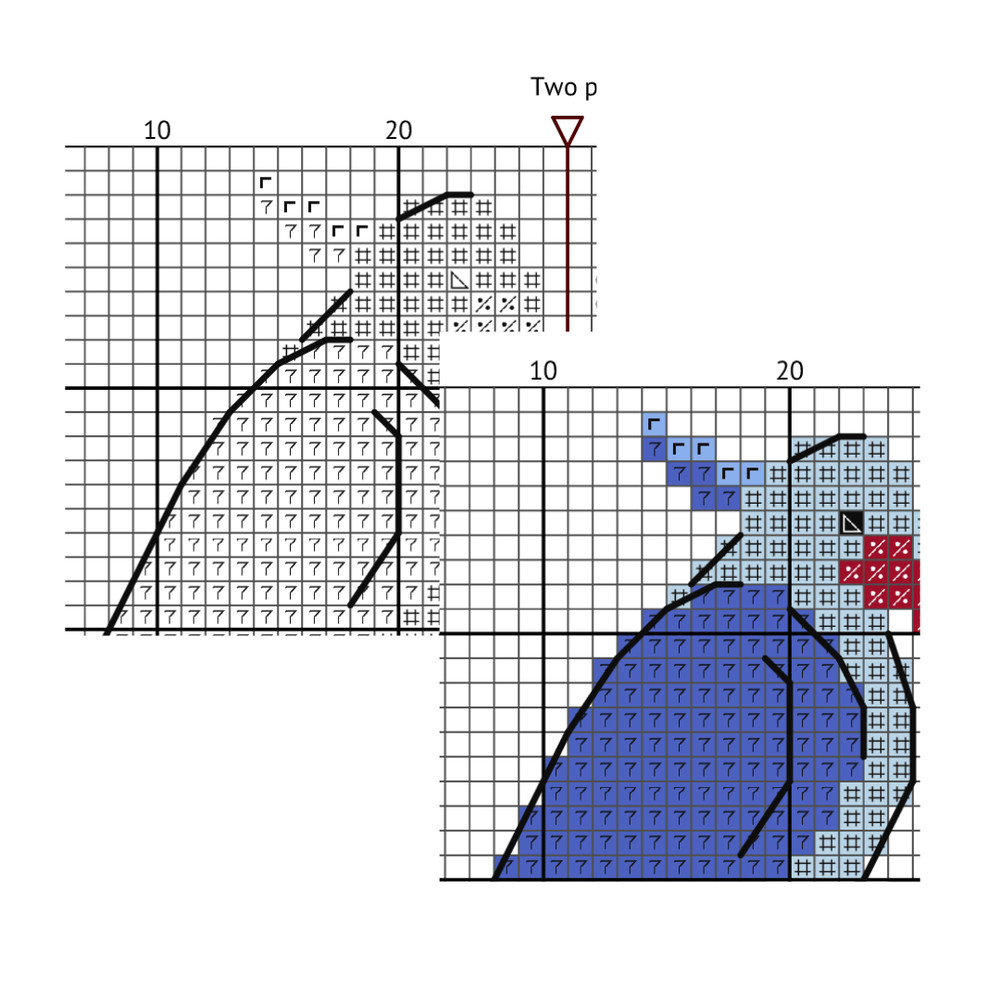 Cross Stitch Pattern Two Parrots Cross Stitch Chart Valentines Day Digital Cross Stitch Pattern PDF 1