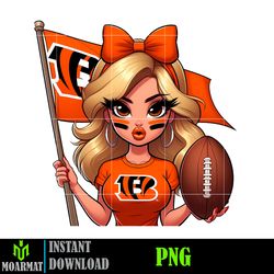 Teams Football Designs, Teams Football Fan Girl Designs, Instant Download (4)
