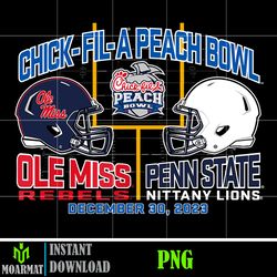 Penn State Nittany Lions Peach Bowl 2023 Football Png, Instant Download (2)