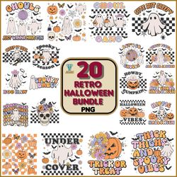 20 retro halloween png bundle