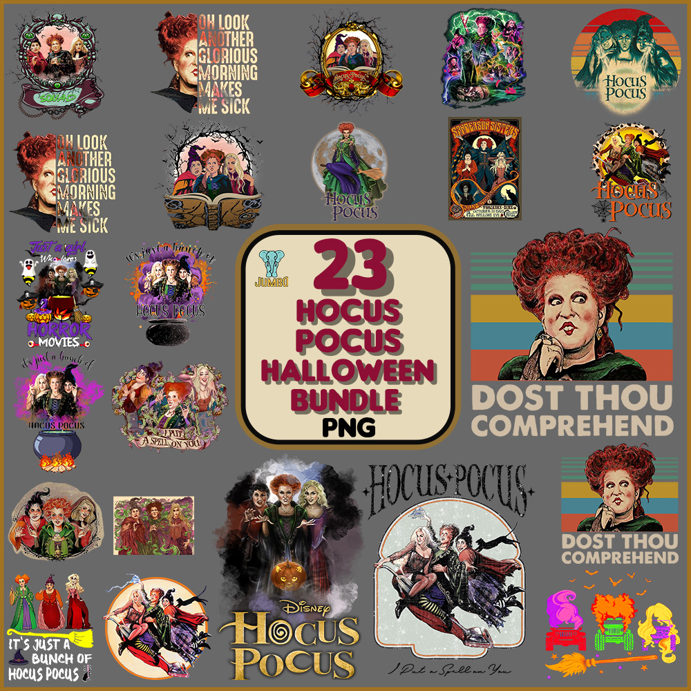 23 Hocus Pocus Halloween Png Bundle 0