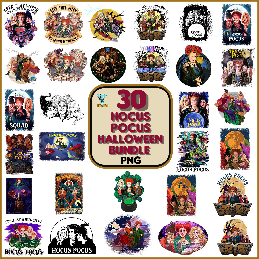 30 Hocus Pocus Halloween Png Bundle 0