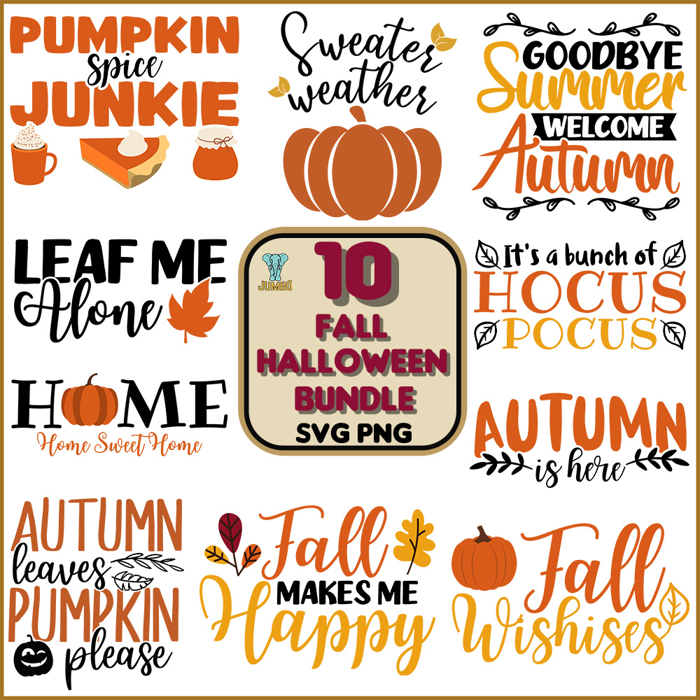 10 Fall Halloween Svg Bundle 0