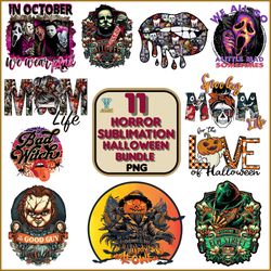 11 horror sublimation halloween png bundle