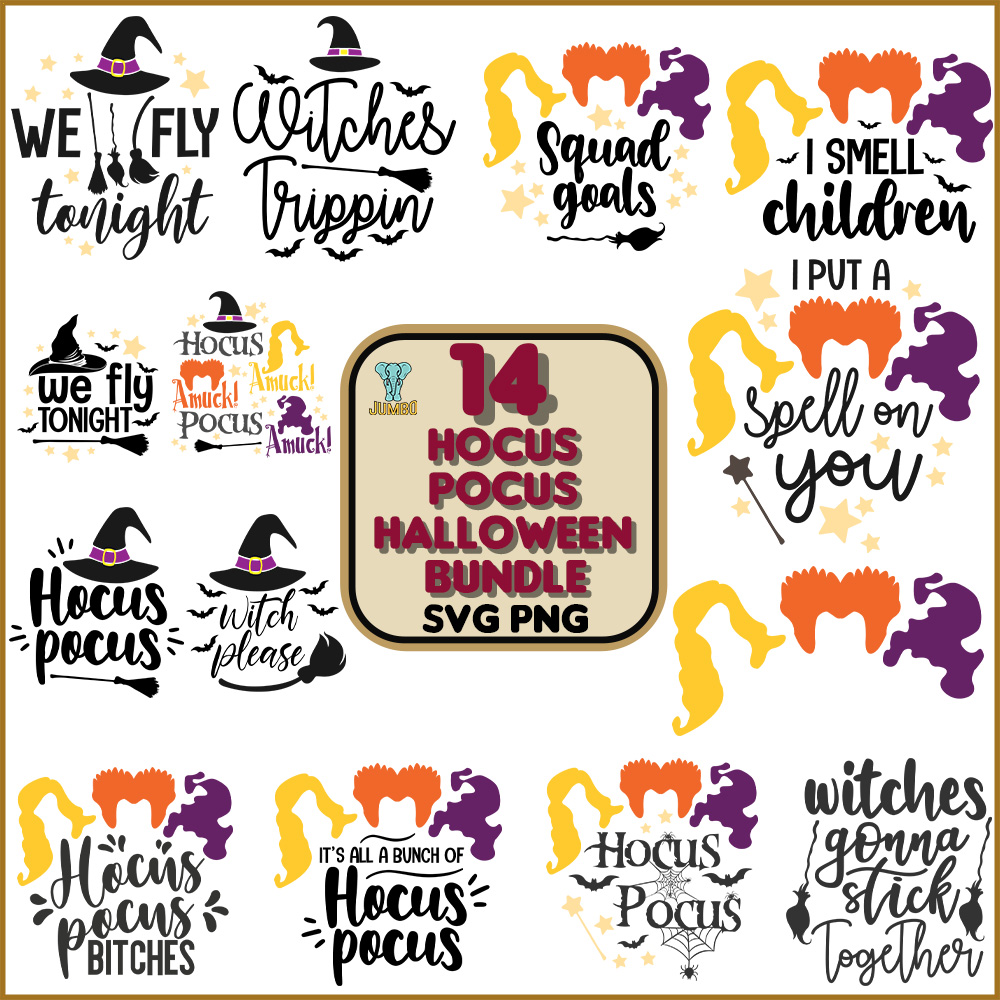 14 Hocus Pocus Halloween Svg Bundle 0