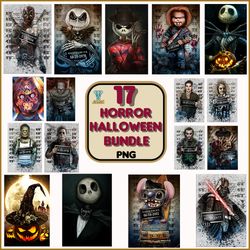 17 horror halloween png bundle