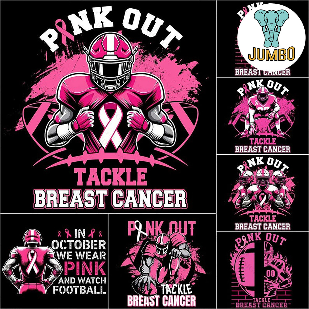 Football Breast Cancer Football Pink Out Png Bundle 0