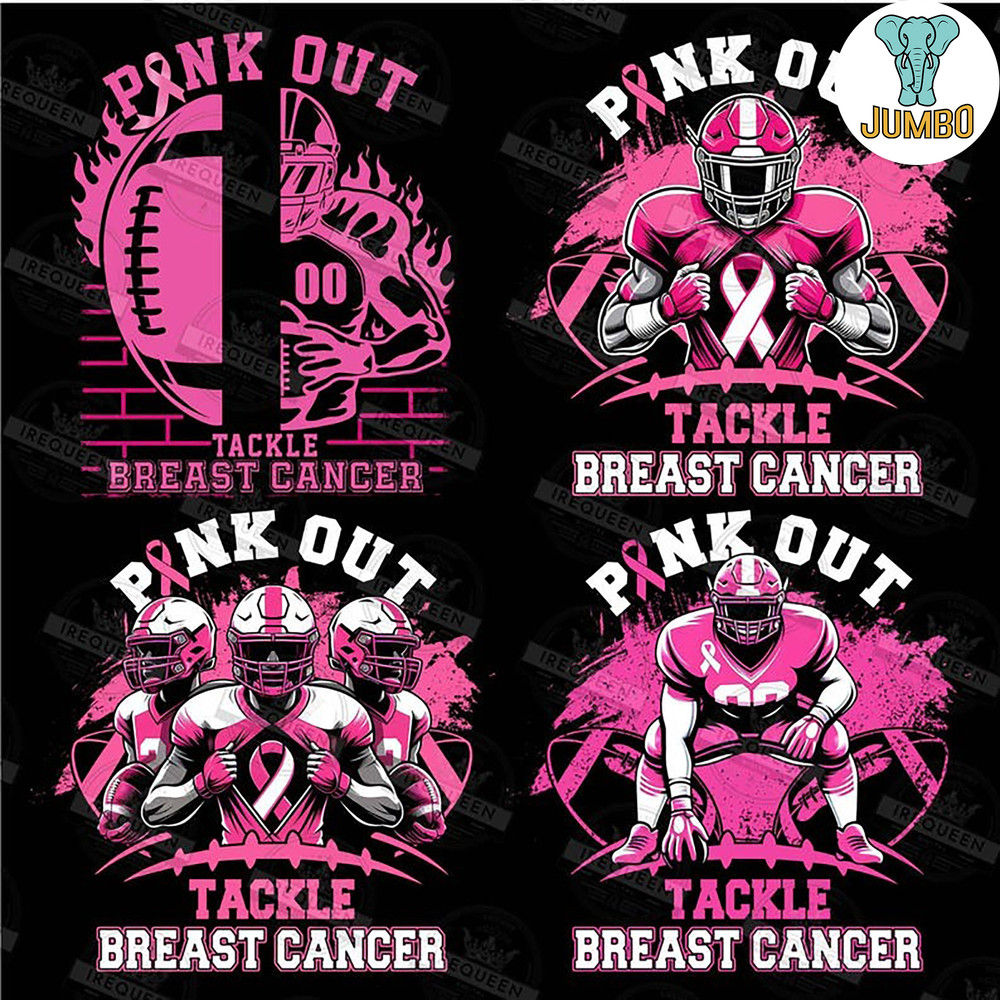 Football Breast Cancer Pink Out Bundle Png 1