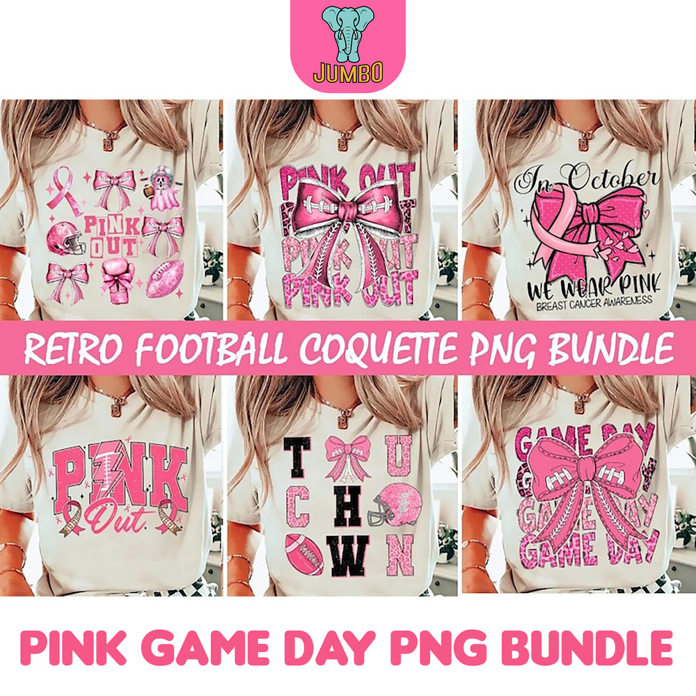 Pink Game Day Png Bundle 0