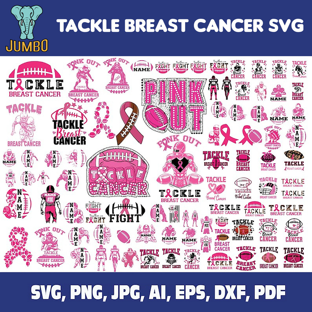 Tackle Breast Cancer Svg Bundle 0