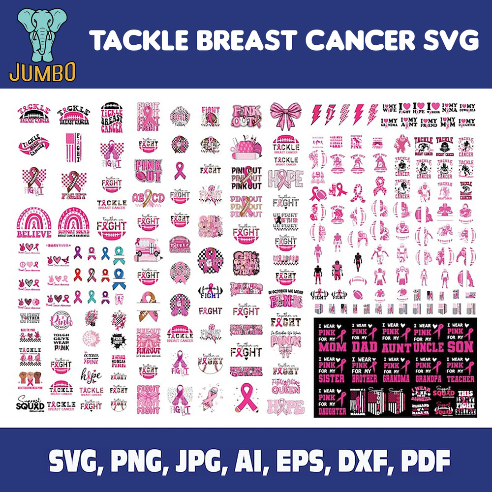 Tackle Breast Cancer Svg Bundle 1