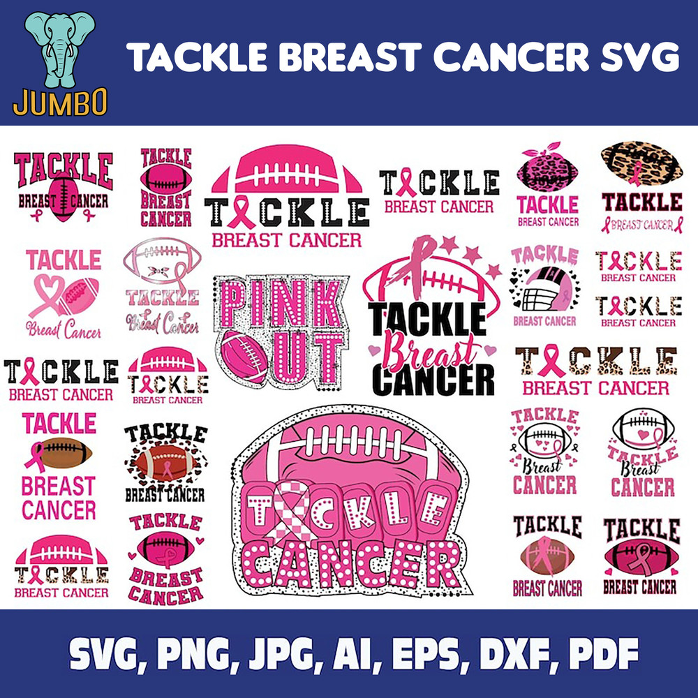 Tackle Breast Cancer Svg Bundle 2