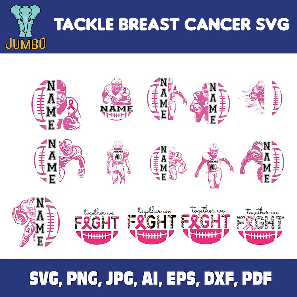 Tackle Breast Cancer Svg Bundle 3