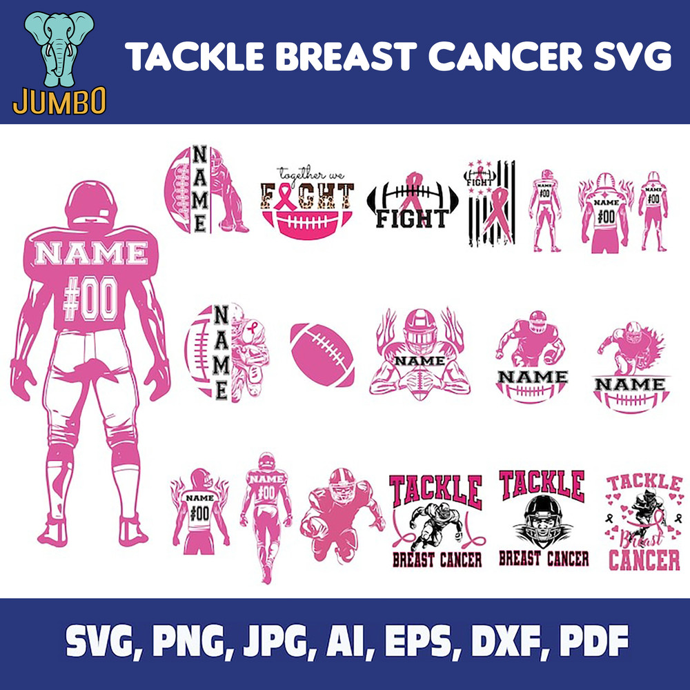 Tackle Breast Cancer Svg Bundle 7