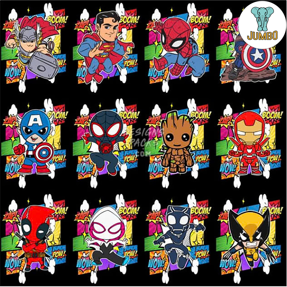 Cartoon Supper Heroes Movie Kids Designs Bundle Png 0