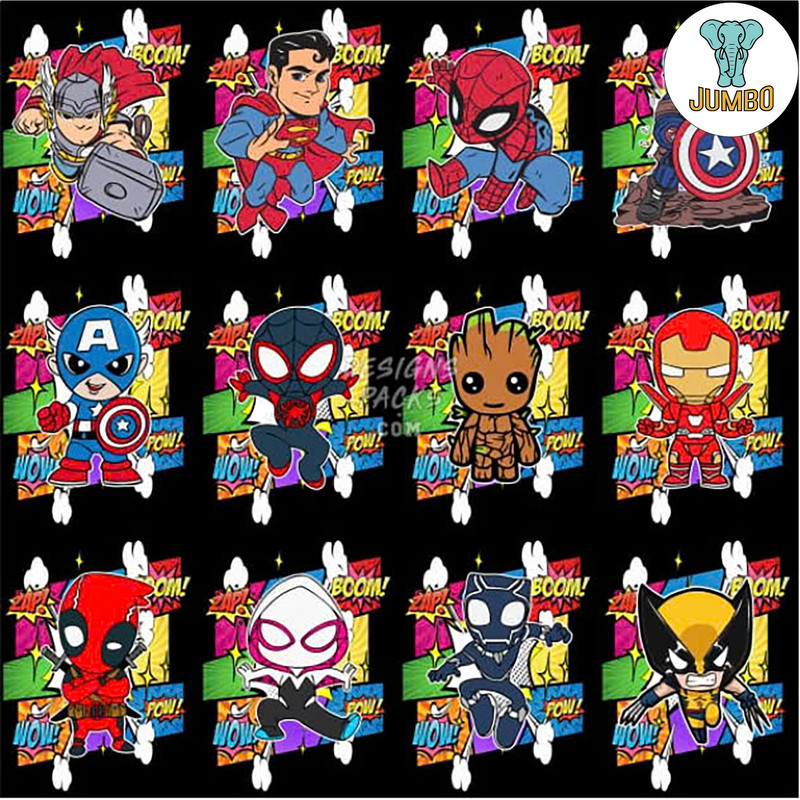 Cartoon Supper Heroes Movie Kids Designs Bundle Png 0