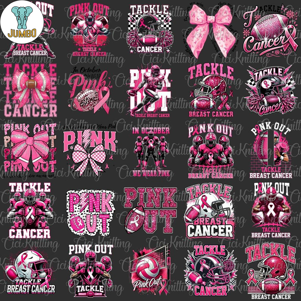 Bundle Breast Cancer Football Pink Out Png 1 0