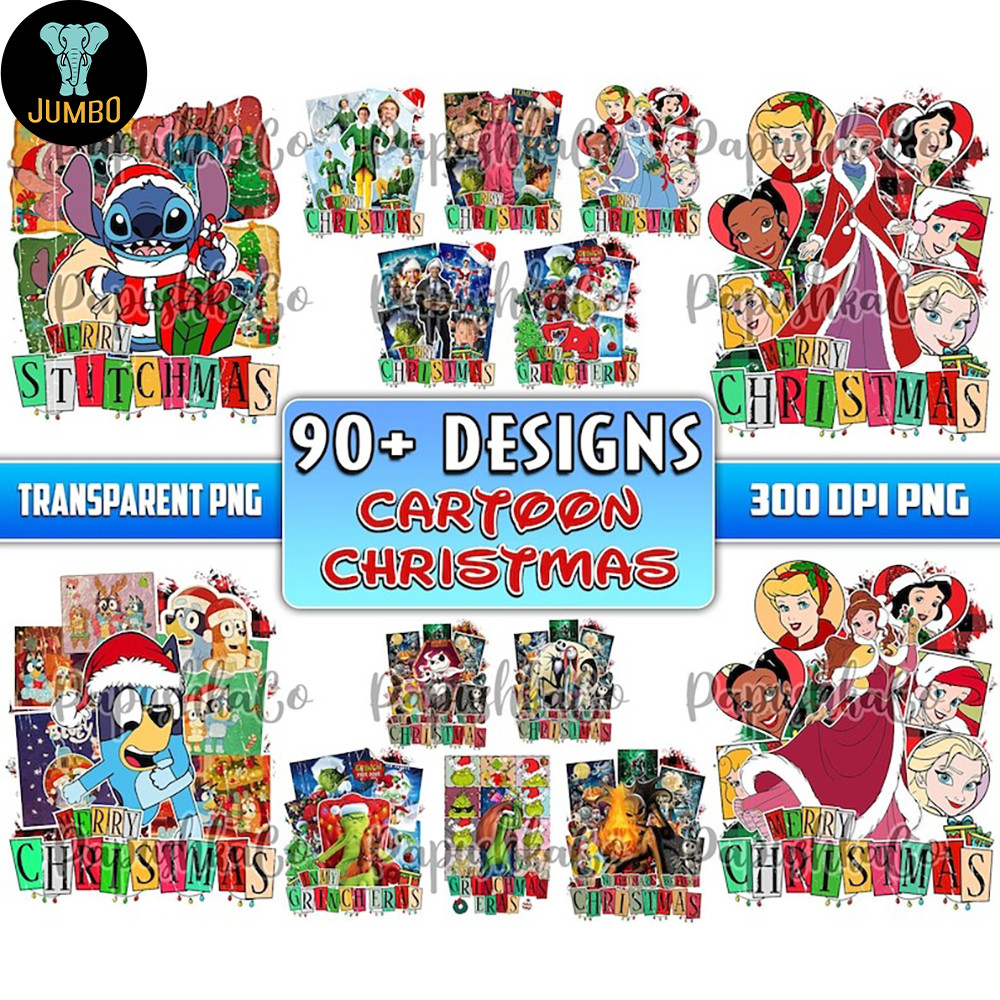 Designs Cartoon Christmas Bundle PNG 0