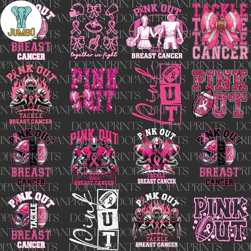 Tackle Breast Cancer Football Pink Out Png Bundle 0