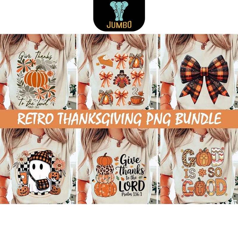 Retro Thanksgiving Png Bundle 0