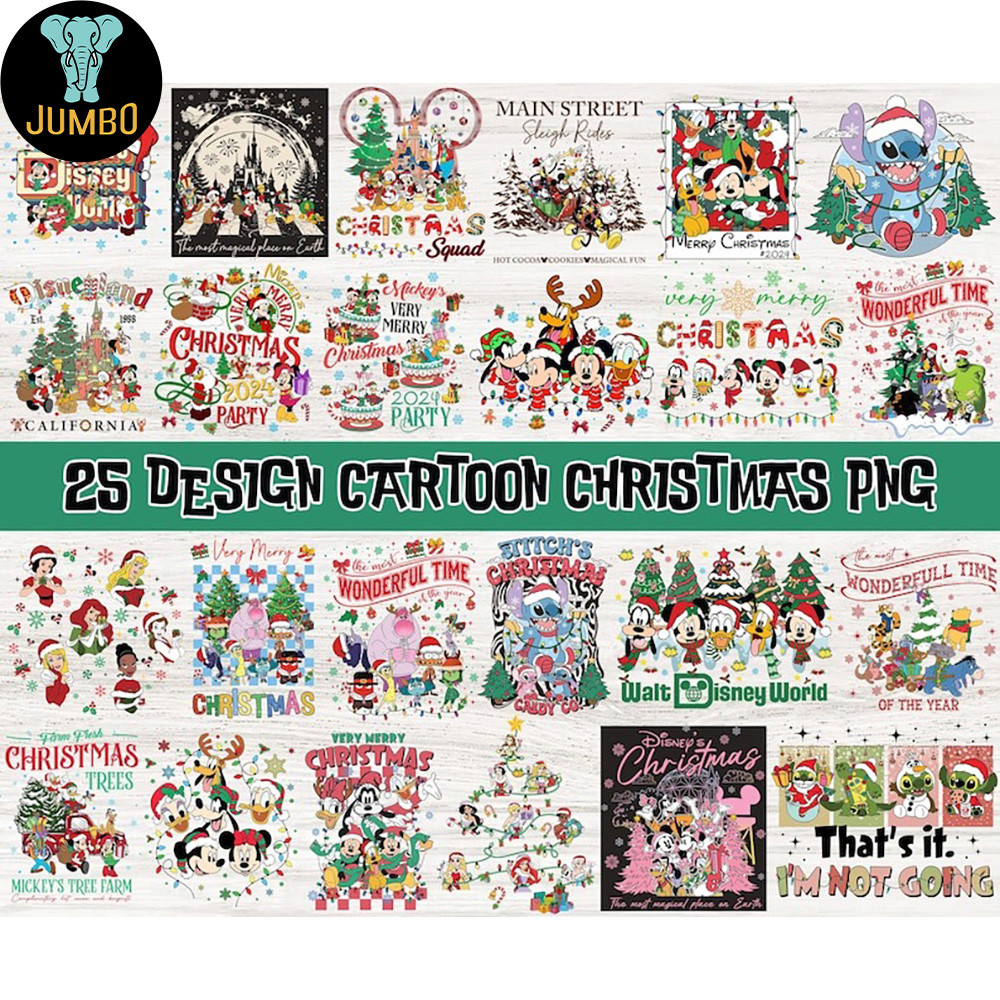 Design Characters Cartoon Christmas PNG Bundle 0