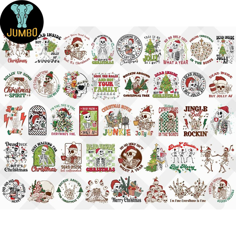Designs Christmas Skulls Bundle Png 0