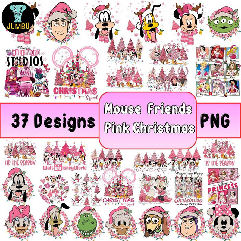 Pink Disney Christmas Svg Bundle 0