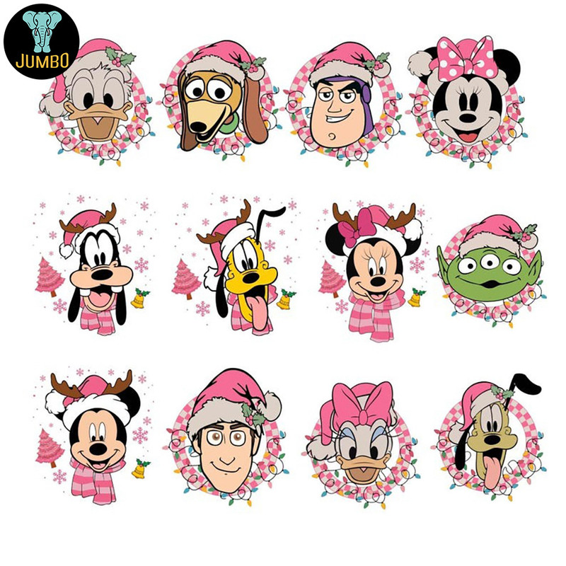 Pink Disney Christmas Svg Bundle 1