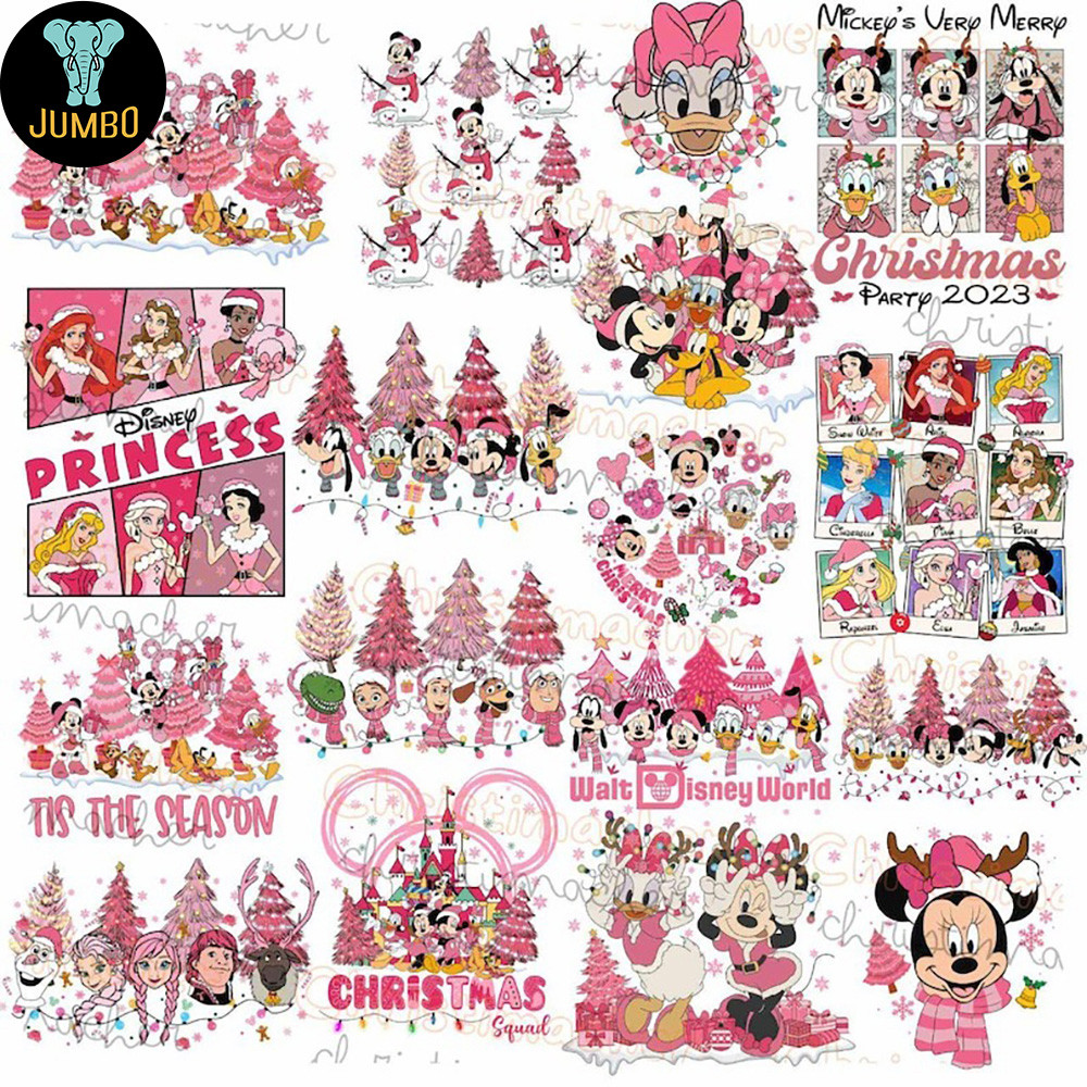 Pink Disney Christmas Bundle Png 0