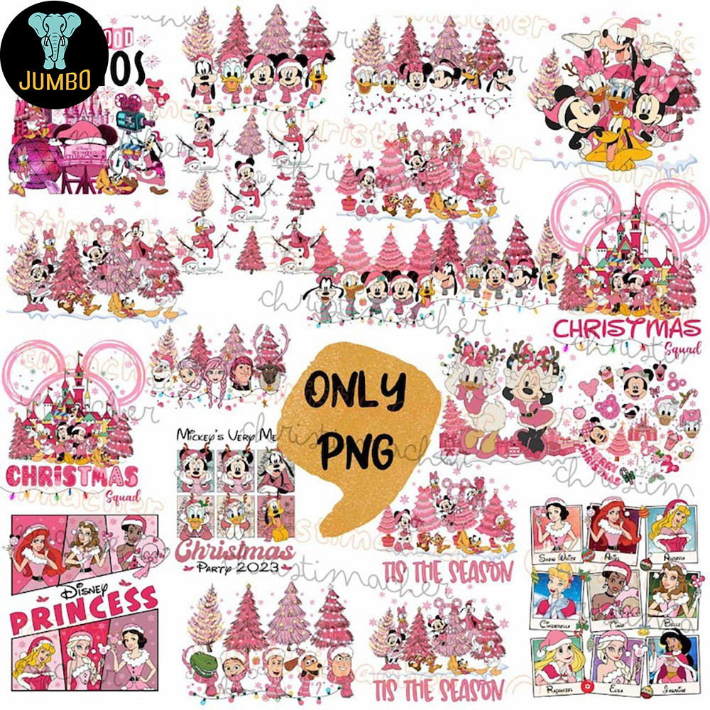 Pink Disney Christmas Bundle Png 2