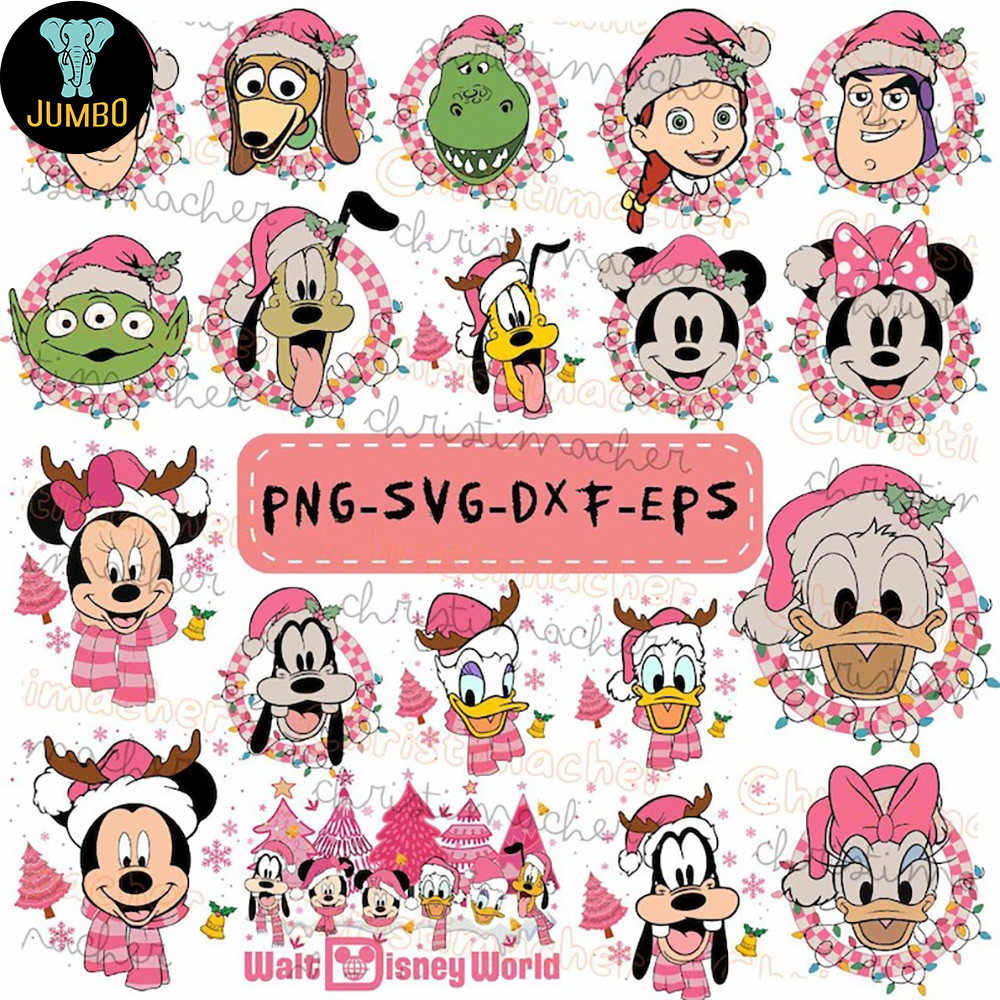 Pink Disney Christmas Bundle Png 3