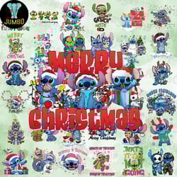 stitch christmas characters png bundle