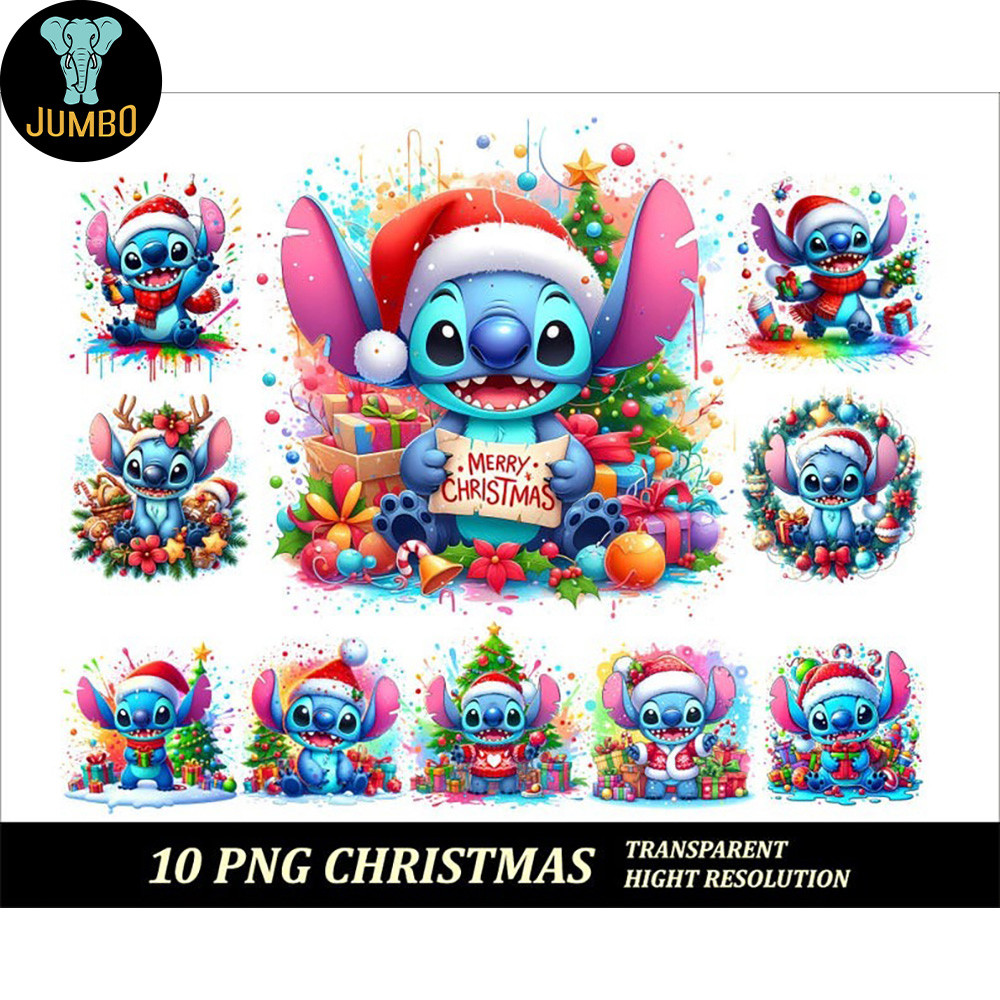 Stitch Christmas Clipart Design Bundle Png 0