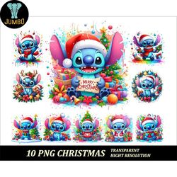stitch christmas clipart design bundle png