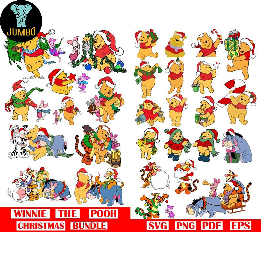 Winnie The Pooh Christmas Svg Bundle 0