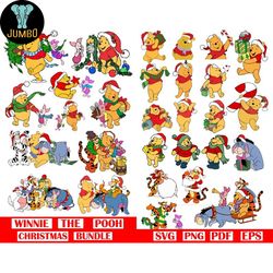 winnie the pooh christmas svg bundle