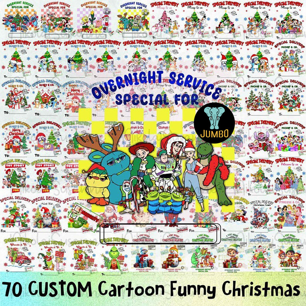 Personalized Characters Cartoon Christmas Png Bundle 0