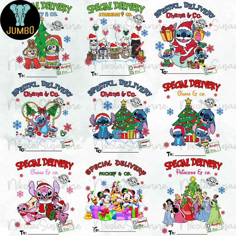 Personalized Characters Cartoon Christmas Png Bundle 1