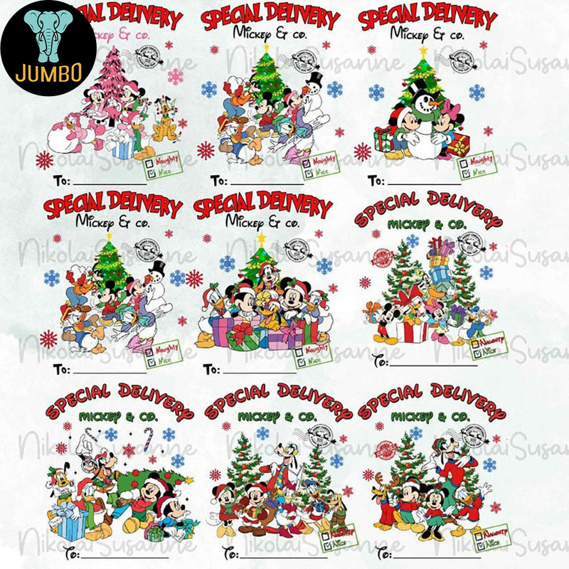 Personalized Characters Cartoon Christmas Png Bundle 3
