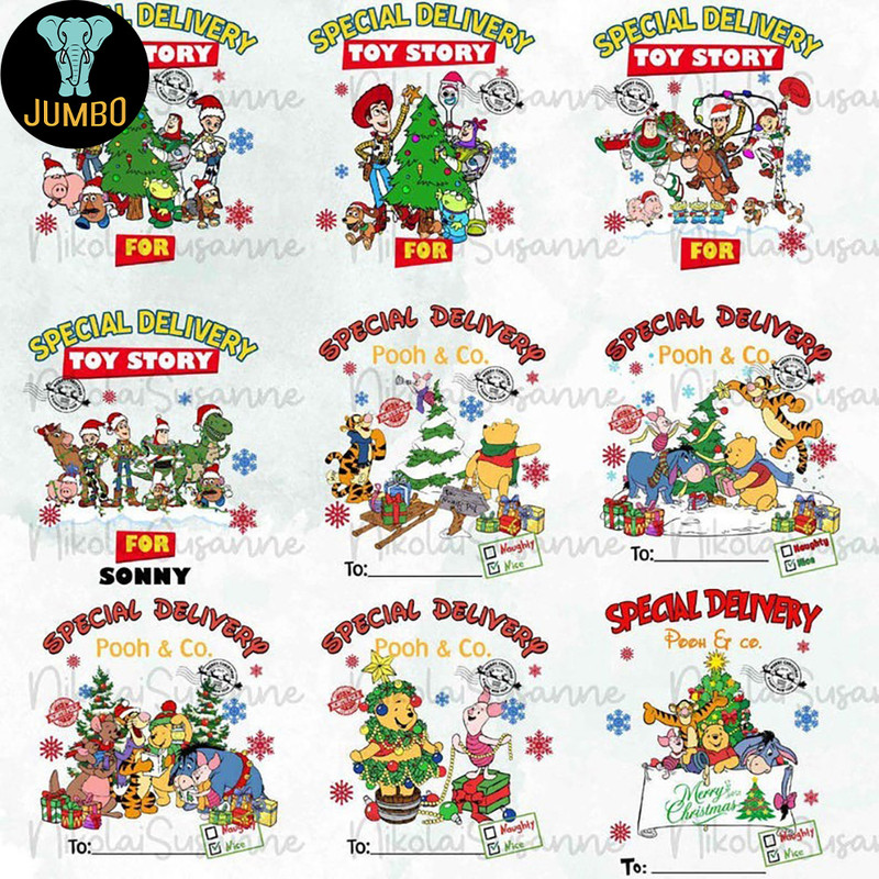 Personalized Characters Cartoon Christmas Png Bundle 6